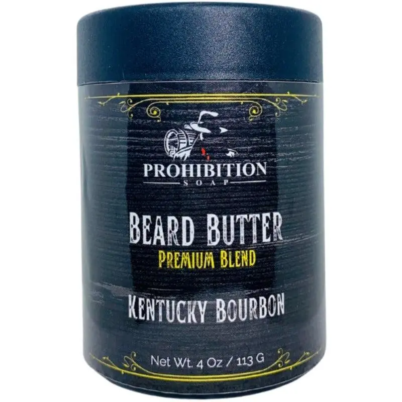 Prohibition Soap BEARD BUTTER | Kentucky Bourbon | Conditioning, Hydrating Beard Cream With Organic Golden Jojoba Oil and Argan Oil, for All Beard Types, 4 Ounce