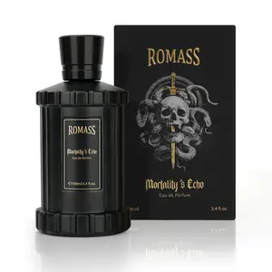 ROMASS Mortality’s Echo Luxe Perfume Unisex 3.4 oz 100 ml Long Lasting 8+ Hours with Rum Coffee Vetiver & Sandalwood Notes in Black Bottle