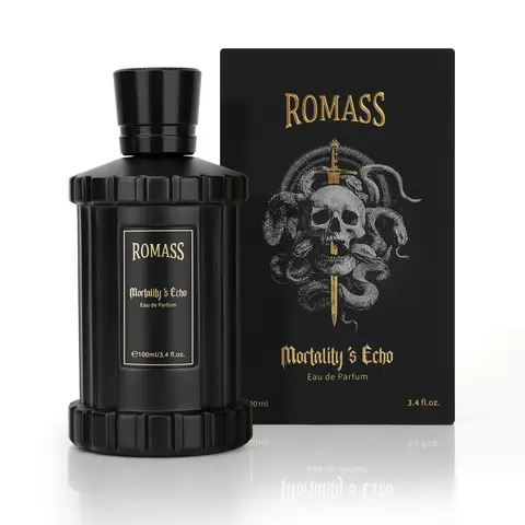 ROMASS Mortality’s Echo Luxe Perfume Unisex 3.4 oz 100 ml Long Lasting 8+ Hours with Rum Coffee Vetiver & Sandalwood Notes in Black Bottle #Summervibes