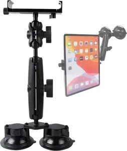 Tablet Holder for All iPad, 360 adjustable Secure Double Suction Cup Mount for   Windshield,Sunroof, Compatible with iPad Pro 12.9 Mini Air, Galaxy Tabs and 4.7-15" Tablets