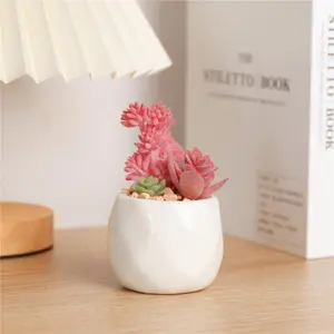 Artificial Succulent Plant, 1 Piece Fake Simulation Succulent Potted Plant, Decorative Desk Plant for Home Office Decoration, Flower Design, Artificial Plants