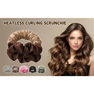 Lazy girl bun hair curling iron with sponge for big waves bubble headband dallas Adjustable Satin Silk Bonnet Elastic Wig Bands with Adjustable Buckle grip sweatband fashionable clip hairscrunchies shop online usa