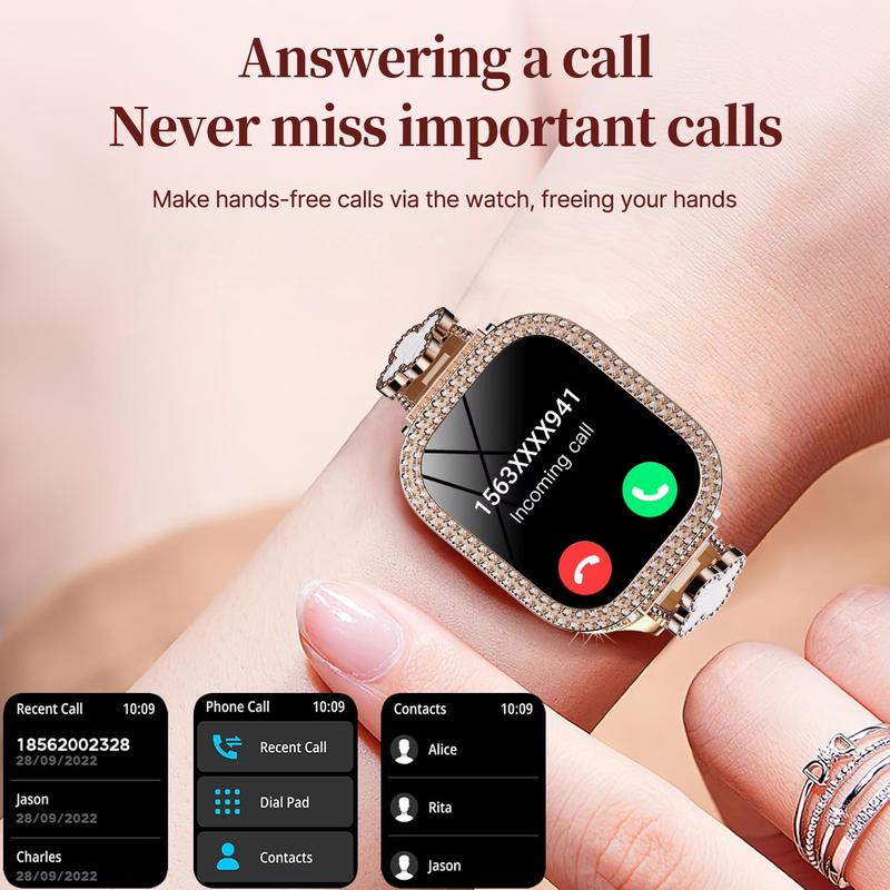 W&O 2025 Smart Watch for Women & Men, 100+ Sports Modes, Call Answering, Sleep Monitor, Fitness Tracker with Stylish Design Wearable Monitoring