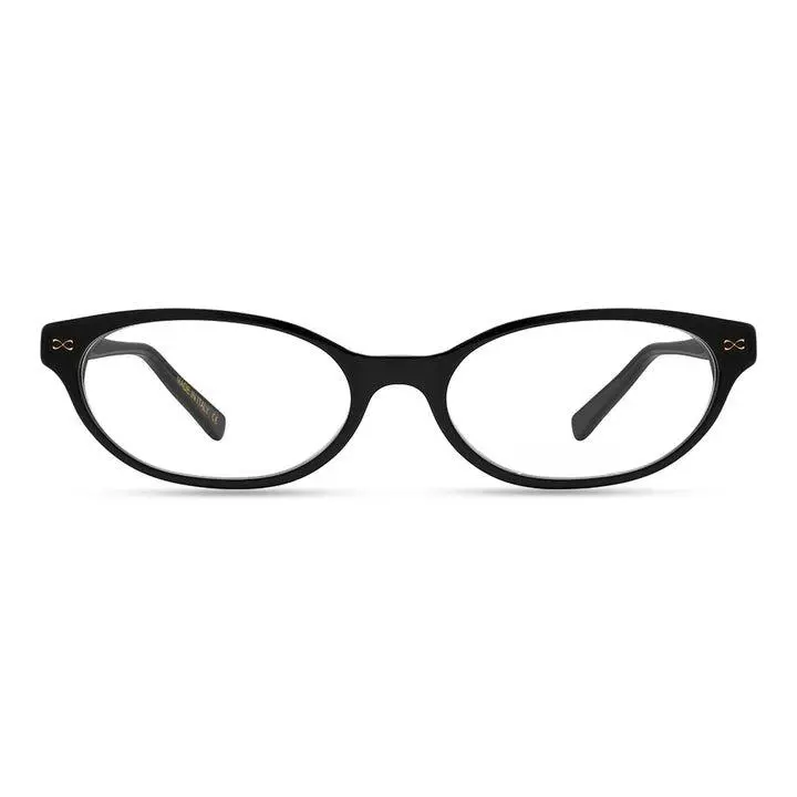 Velvet Eyewear Women's Style Kat V201BK Black Acetate Frame Glasses Eco-Friendly Italian Crafted Small Narrow Face Fit