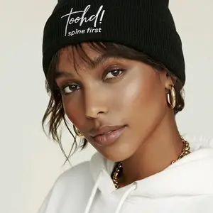 toohd! “Spine First” Black Knit Beanie | Soft Look. Solid Spine.