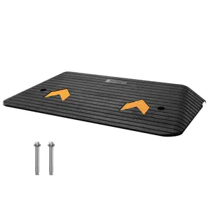 VEVOR Upgraded Rubber Threshold Ramp, TikTokShopBlackFriday, 3" Rise Door Ramp with 1 Channel, Natural Rubber Car Ramp with Non-Slip Textured Surface, 33069 lbs Load Capacity Curb Ramp for Wheelchair and Scooter