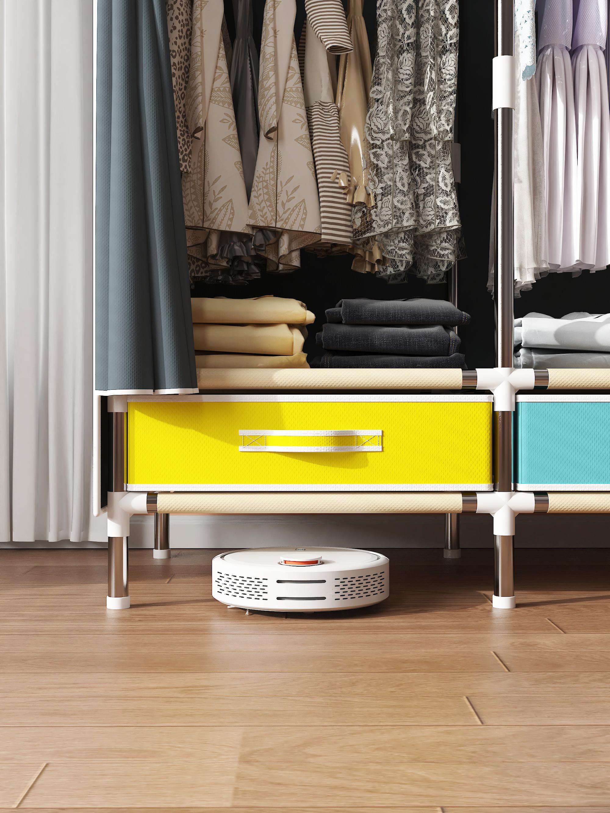 Large-Capacity Portable Wardrobe with Hanging Rod, Heavy-Duty Closet with Dust-Proof Zipper, Easy Assembly for Bedroom & Dorm, maybe you like this fashion armoire.