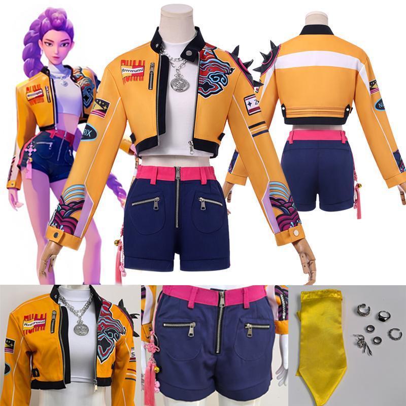 Anime Movie KPop Demon Hunters Rumi Huntrix Uniform Halloween Cosplay ...