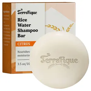 Rice Water Shampoo Bar - Citrus Scent - Rice Shampoo Bar with Cocoa Butter - Rice Shampoo Bars For Hair Growth - Shea Butter Bar - 3.5 Oz / 100 G Cleansing Conditioner