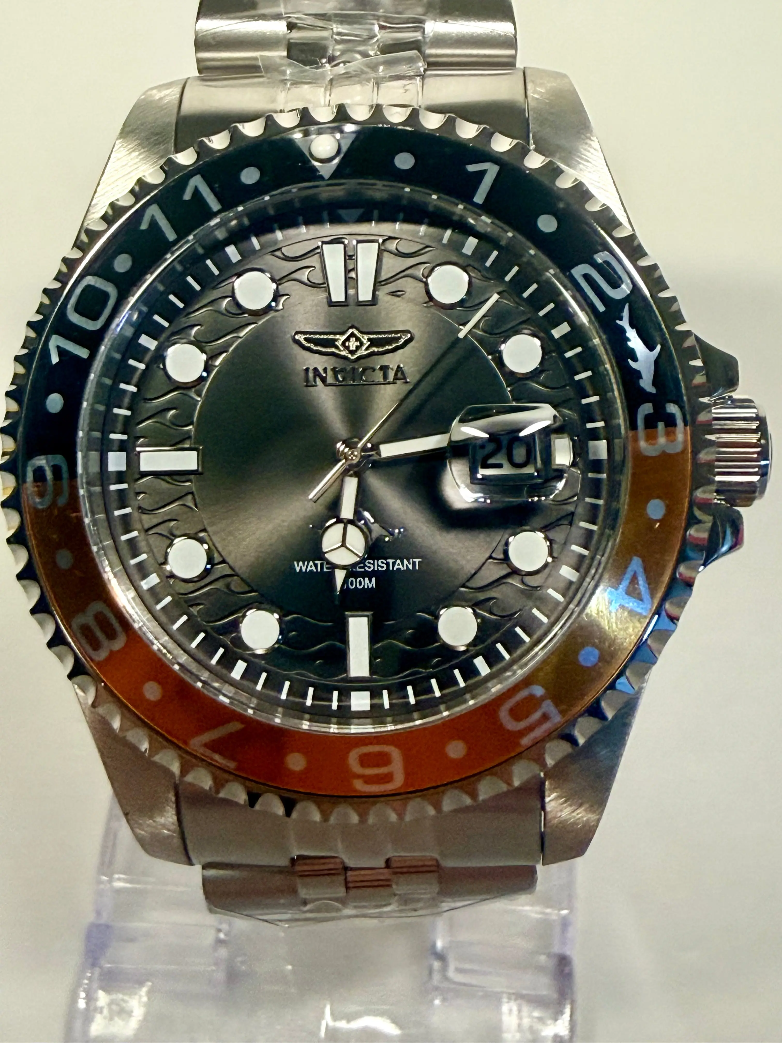 30621 Invicta Mens Pro Diver Charcoal Dial Stainless Steel 43mm Watch 100m PC32