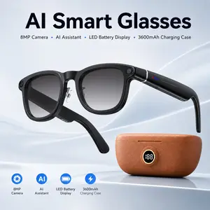 2026 X01-AI 4K Wearable Smart Camera Glasses, Multifunction Smart Glasses, with 6-axis stabilization AI Photo Recognition, Real-Time Translation & Charging Case, ENC noise reduction for Bluetooth Calls, 2 pairs of interchangeable lenses