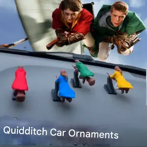 Witch and Wizard Broomstick Dashboard Drift Ornaments - Fantasy Car Decoration