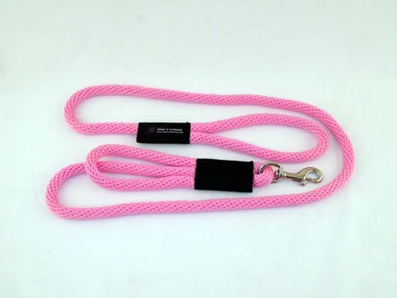 2 Handled Sidewalk Safety Dog Snap Leash 0.37 In. Diameter By 8 Ft. - Hot Pink