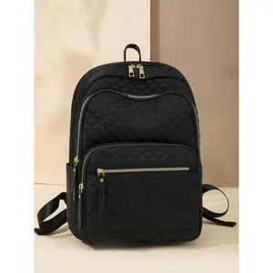 Large Capacity Quilted Backpack, Simple Commuting Double-layer Computer Slip Pocket Lightweight Backpack, Casual Travel Backpack, Versatile and Fashionable Suitable for Work, College Students, Men and Women Outdoor Travel Bags