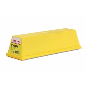 TOOLPRO 12 in. Heavy Duty Lightweight Textured Plastic Mud Pan with Carbon Steel Blade