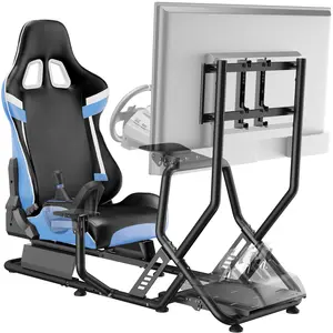 ARES WING Sim Racing Cockpit with Monitor Mount, Wheel Stand with Seat, Simulator Compatible with Fanatec, Thrustmaster, Logitech, Moza Racing Games on PS5, PS4, Xbox and P