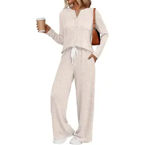 Womens 2 Piece Lounge Sets Matching Airport Travel Outfits 2026 Spring Clothing Fall Pajamas Sweat Suits Pockets