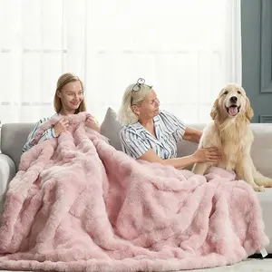 ORINOVA Sage Pink Cloud-Inspired Fluffy Throw Blanket Stylish Minimalist Black Throw Blanket Skin-Friendly Soft Throw Blanket Thick and Cozy Throw Blanket Faux Rabbit Fur Throw Blanket