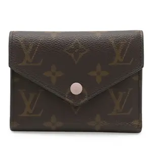 Pre-owned Louis Vuitton Canvas Small Leather Goods Portefeuille Victorine Monogram Wallet