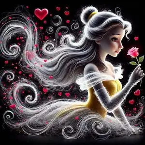 5D DIY Diamond Arts Colorful Painting Kit, Belle Character Pattern Diamond Arts Colorful Painting without Frame, DIY Decorative Art Picture for Beginner