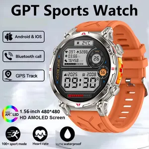 Waterproof Smart Watch for Sports, Bluetooth-compatible Call, GPS, Compass, Heart Rate & Blood Oxygen Monitor, Fitness Tracker, Android iOS Compatible