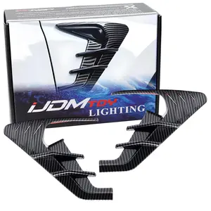 iJDMTOY Gloss Finish Black Carbon Fiber Pattern Shark Gill Style Side Marker Decoration Cover Trims For Tesla Model 3 Y Autopilot 2.0 Side Marker/Camera