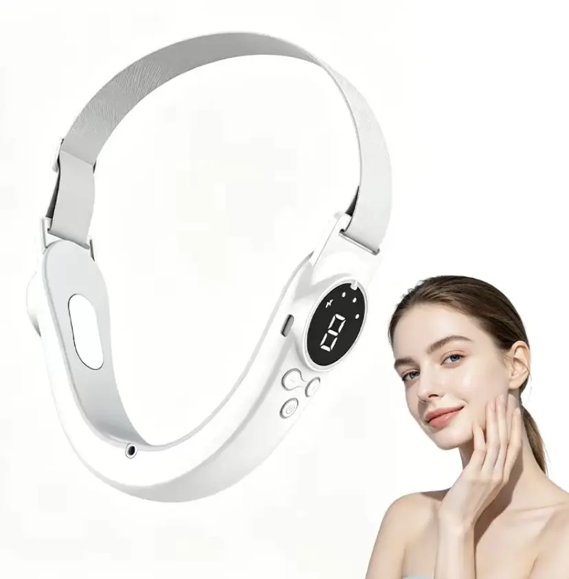 Electric V-shaped facial massager, adjustable smart beauty belt facial massager, skincare, facial lifting tools, facial beauty devices.