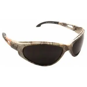 Edge Eyewear Smoke Lenses, Framed Safety Glasses Scratch Resistant, Camouflage Nylon TR90 Frame, Size Universal, Wrap Around SW116CF