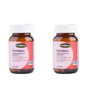 Flora Health Ferritin+ Delayed-Release Iron Supplement 60 ct- 2 Pack
