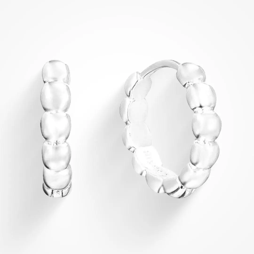 EVRY JEWELS Gold or Silver Plated Women's Pebble Hoops