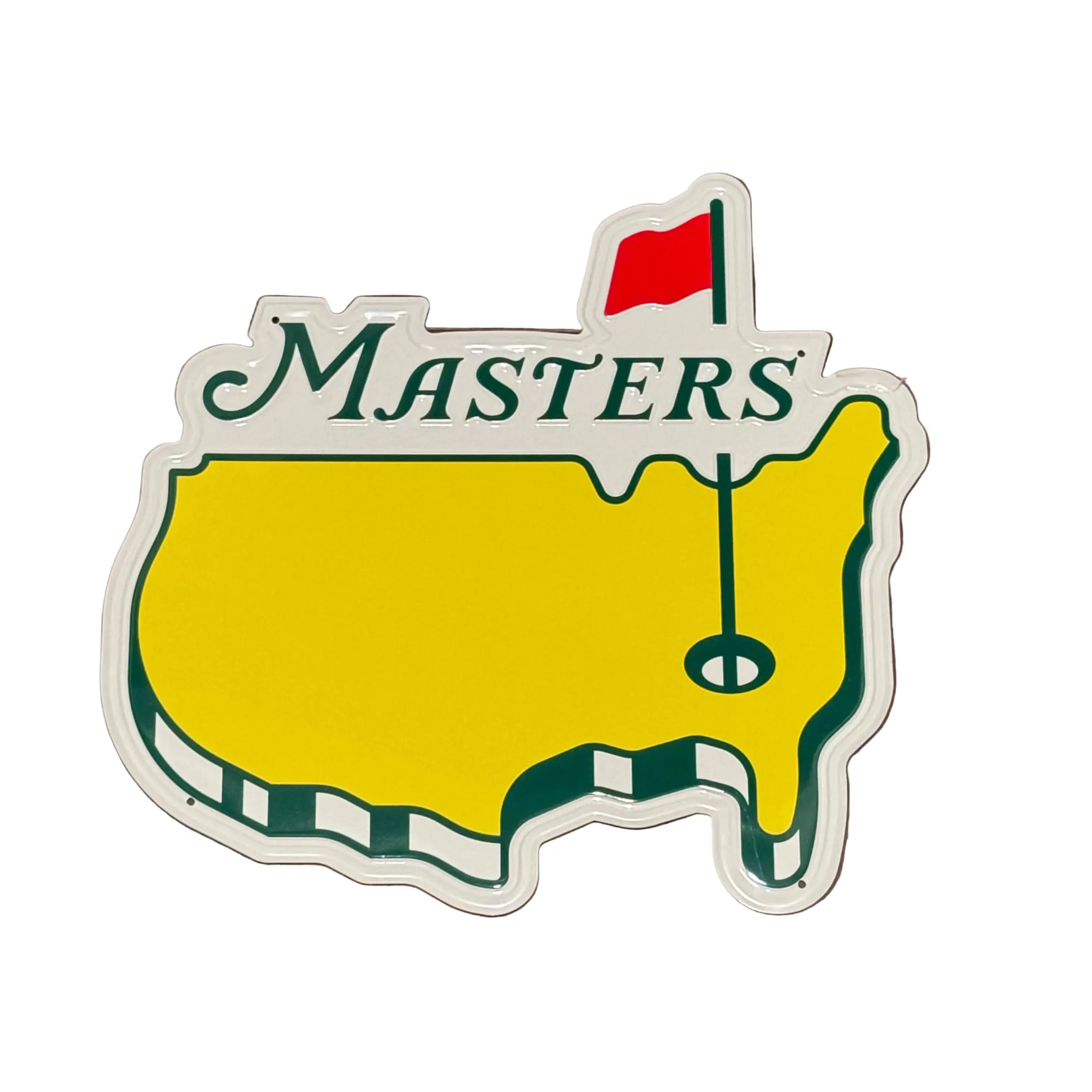 Officially Licensed Masters Tournament Logo Metal Rectangle Plaque (12.5"x13") - Golf Gaming Enthusiasts' Home Decor Sign, Augusta National Golf Club Bar Collectible