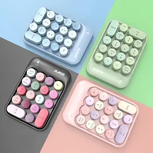 AJAZZ AK18 wireless, Compact numeric keypad notebook desktop computer keypad wireless mini keypad 18-key cute external keypad financial cash register accounting keyboard punk round keycap computer keyboard calculator