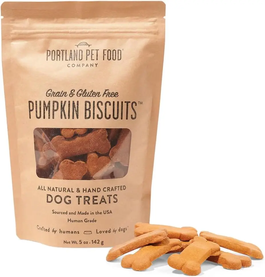 Pumpkin Dog Treats Healthy Biscuits for Small Medium & Large Dogs - Grain-Free, Human-Grade, All Natural Cookies, Snacks & Puppy Training Treats- 5 oz