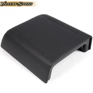 Fit For 2004-2008 Ford F150 Center Console Arm Rest Lid Cover Pad Black Leather