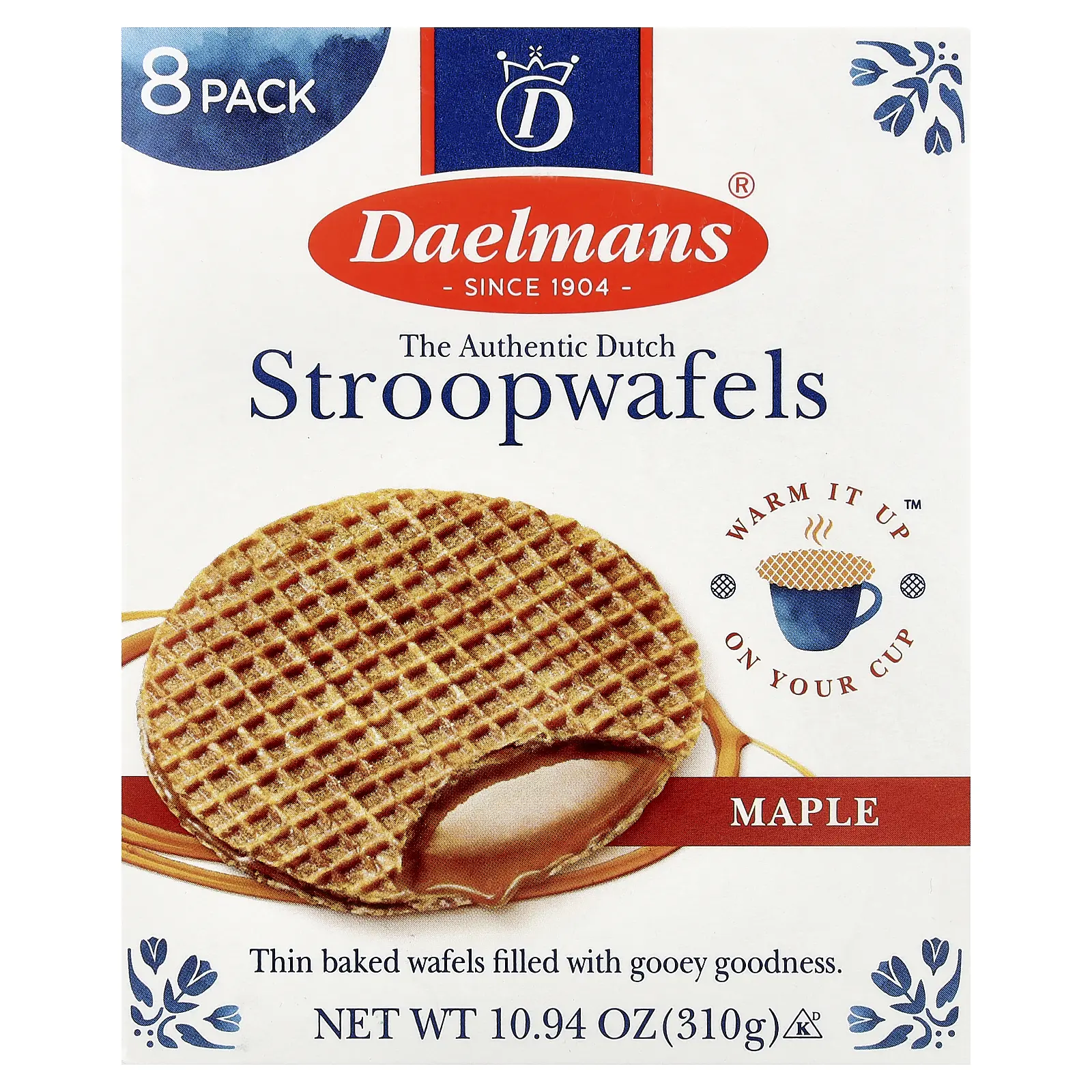 Daelmans Stroopwafels, Maple, 8 Waffles, 10.94 oz (310 g) Daelmans Stroopwafels, Maple, 8 Waffles, 10.94 oz (310 g)