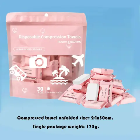 Biodegradable Disposable Facial Wipes - Alcohol Free, Silky, Extra Thick, Soft, Large, Portable Makeup Remover Towels for Sensitive Skin, Travelers - 30-Count No Patch Self-Treat Beauty Skincare Tool