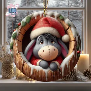 Eeyore Ceramic Ornament, Movie 2D Flat Ornament, Holiday Ornament, Christmas 2024, Christmas Decor, Eeyore Lover