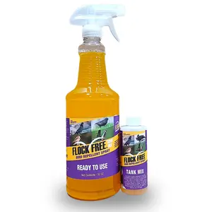 Flock Free Bird Repellent Bundle RTU Spray 32oz & 4oz Refill Ready-to-Use for Geese Ducks Pigeons and More Safe Natural Ingredients