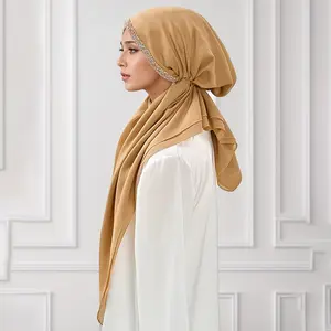 1pc New Ethnic Style Solid Color Headscarf Hat |   Daily Versatile Curved Turban with Long Tail, Breathable, Color