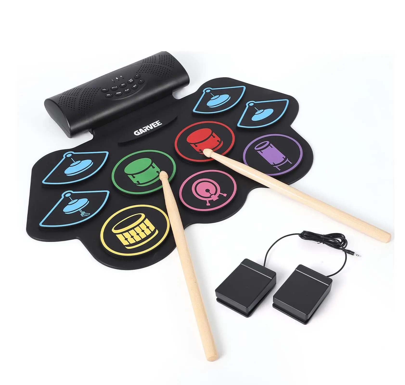 7/9 Pads Roll-Up Electronic Drum Kit, Portable Silicone Digital Drum Set with Built-in Speaker, MIDI, Bluetooth, Sticks & Pedals – Ideal for Beginners & Silent Practice