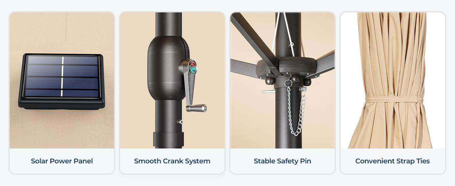 【Oversized】13FT/15FT Large Patio Umbrellas with Base Included, Outdoor Double-Sided Rectangle Market Umbrella with Crank Handle, Oversized Umbrella for Deck, Pool, Backyard Beige Heavy Duty Canopy Uv Resistant Canopy Sunshade Canopy 【Oversized】13FT/15FT Large Patio Umbrellas with Base Included, Outdoor Double-Sided Rectangle Market Umbrella with Crank Handle, Oversized Umbrella for Deck, Pool, Backyard Beige Heavy Duty Canopy Uv Resistant Canopy Sunshade Canopy