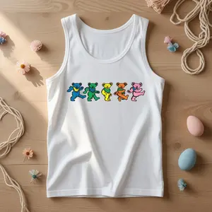 Grateful Dead Dancing Bears Women's Racerback Tank, Deadhead Tank Top, Dead and Company, Dead Forever, Vegas Bound Tank