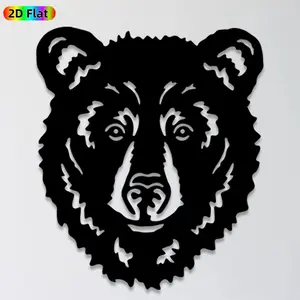 1pc Bear Head Metal Wall Art, Bold Bear Statue Mural, Ideal Gift for New Year, Christmas, Wildlife Decor Enthusiasts,  Wall Sculptures, Perfect for Outdoor Garden Fence & Indoor Living Room Wall, Stunning Animal-Themed Home Accent