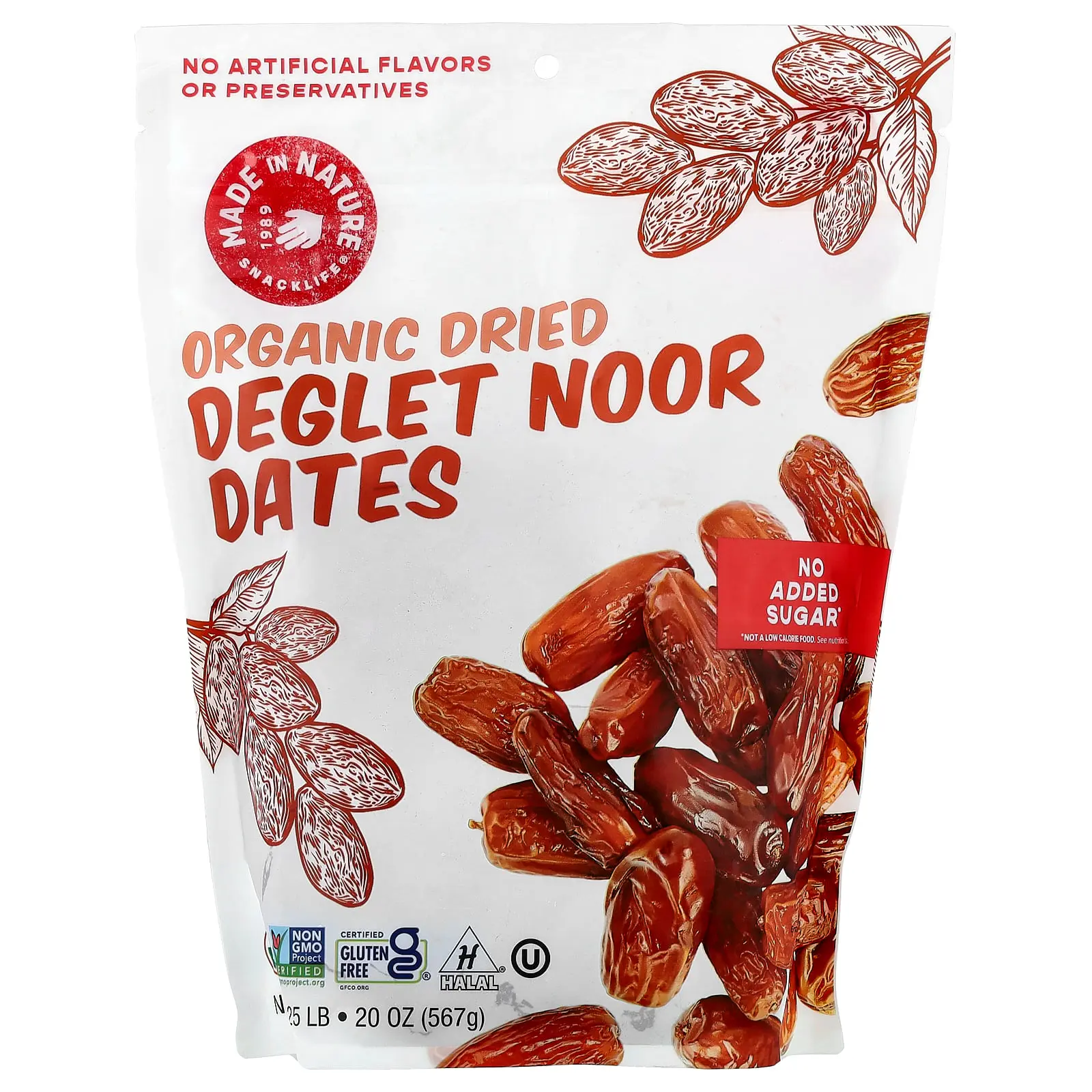 Made in Nature Organic Dried Deglet Noor Dates, 20 oz (567 g) Made in Nature Organic Dried Deglet Noor Dates, 20 oz (567 g)
