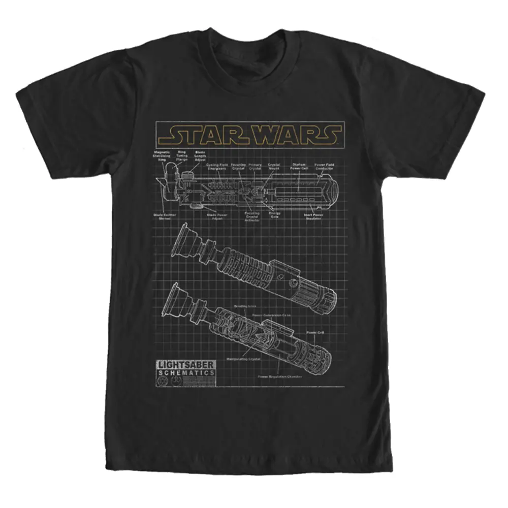 Men's Star Wars Lightsaber Schematics T-Shirt
