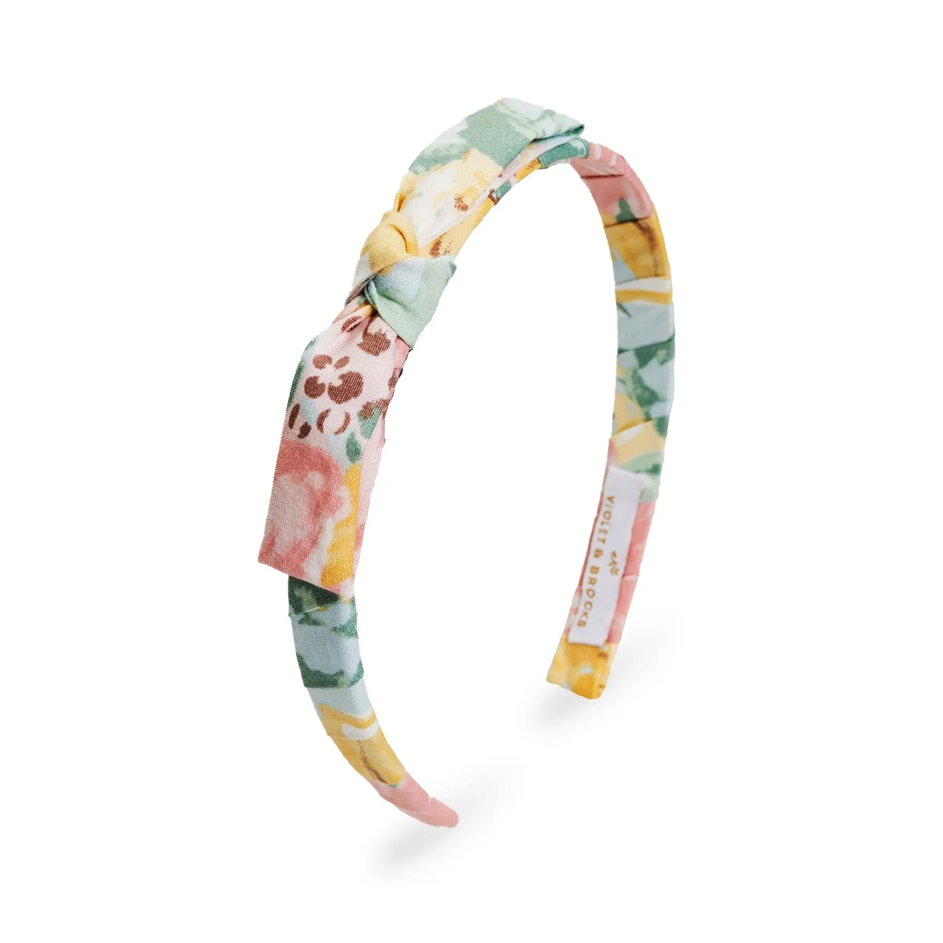 Violet & Brooks Dahlia Tailored Bow Petite Floral Headband
