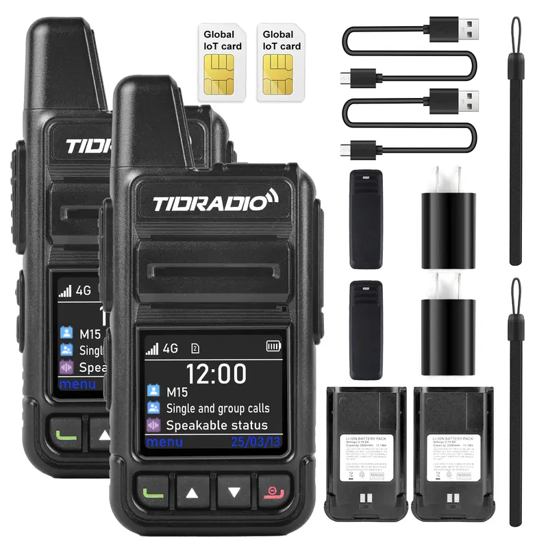 TIDRADIO TD-M15 Global POC Radio Walkie Talkies, 4G Wireless Device, Travel Gadgets with 1-Year SIM Card, Long-Range for Hiking, Camping #tiktokshopsummersale