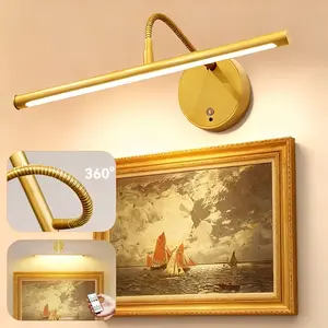 1/3pcs Magnetic LED Cabinet Light, Picture Frame Decorative Light, Dimmable Picture Light with Remote Control, Timer, 3 Adjustable Colors, USB Charging, Suitable for Corridor, Painting, Reading, Display Room Lighting