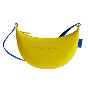 Cute EVA Banana Bag - Waterproof Spacious Shoulder Bag, Trendy Dopamine Crossbody Purse for Unisex, Fun Novelty Commute Tote