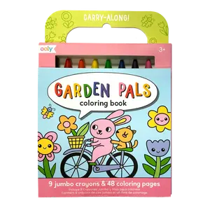 Carry Along! Coloring Book and Crayon Set - Garden Pals - Set of 9 Crayons